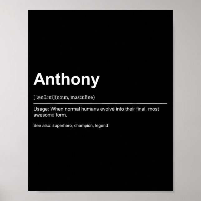 Funny Definition Quote For The Name Anthony _  Poster (Front)