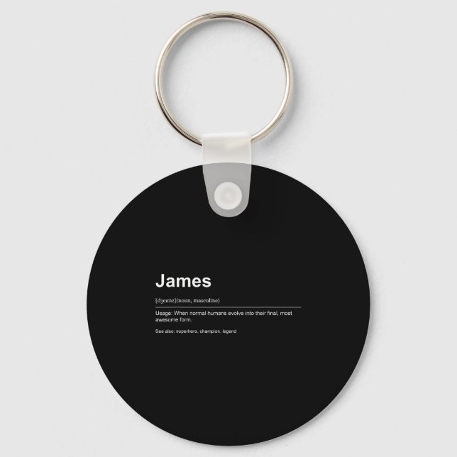 Funny Definition Quote For The Name James _  Key Ring (Front)
