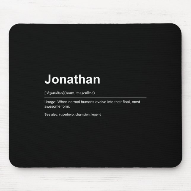 Funny Definition Quote For The Name Jonathan _  Mouse Pad (Front)