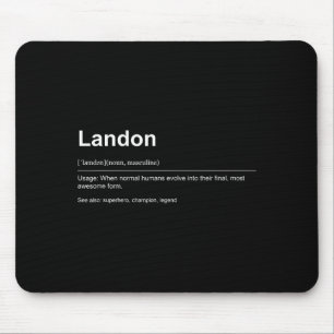Funny Definition Quote For The Name Landon _ Mouse Pad