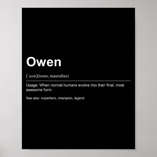 Funny Definition Quote For The Name Owen _  Poster (Front)