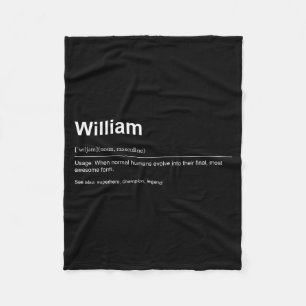 Funny Definition Quote For The Name William _  Fleece Blanket