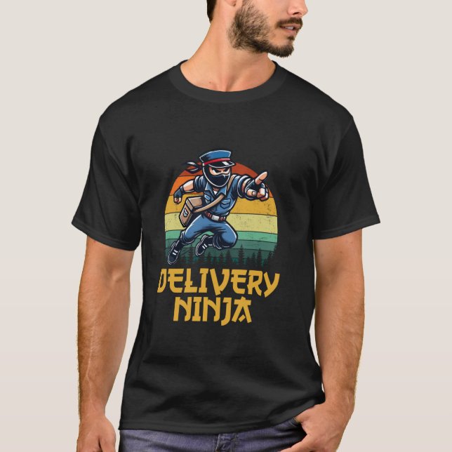funny delivery ninja, postman T-Shirt (Front)
