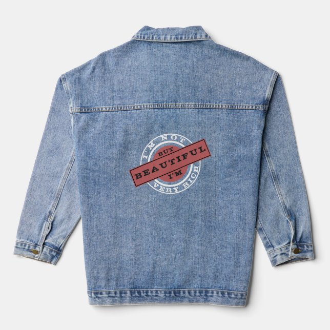 Funny Denim Jacket Stamp Text - Customisable (Back)