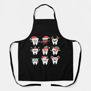 Funny Dental Christmas Teeth Cute Xmas Dentist  Apron