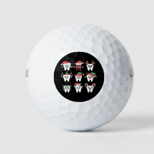 Funny Dental Christmas Teeth Cute Xmas Dentist Golf Balls