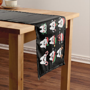 Funny Dental Christmas Teeth Cute Xmas Dentist  Short Table Runner