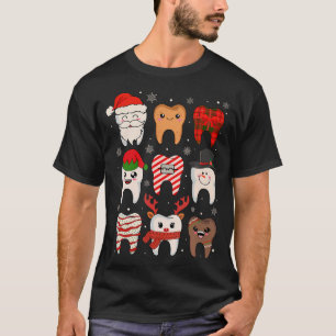 Funny Dental Christmas Teeth Cute Xmas Dentist Squ T-Shirt