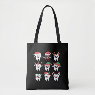 Funny Dental Christmas Teeth Cute Xmas Dentist  Tote Bag