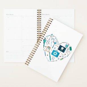 Funny Dental Dentist Tool Heart Planner