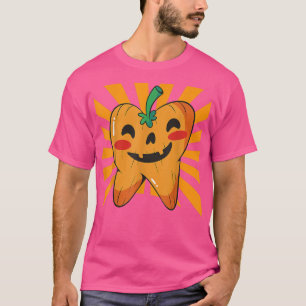 Funny Dental Halloween Tooth Pumpkin Dentist Hallo T-Shirt
