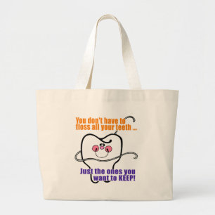 Funny Dental Hygienist Large Tote Bag