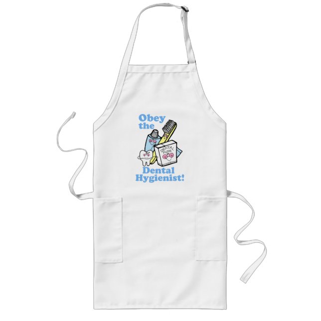 Funny Dental Hygienist Long Apron (Front)