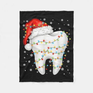 Funny Dental Tooth Pjs Pajamas Christmas Xmas Men Fleece Blanket