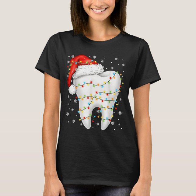 Funny Dental Tooth Pjs Pajamas Christmas Xmas Men  T-Shirt (Front)