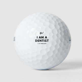 Funny Dentist Career Quote Black and White Cute Golf Balls
