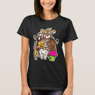 Funny Dentist Dental Halloween Scared Tooth T-Shirt