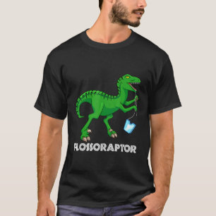 Funny Dentist Flossoraptor Flossing Dinosaur Denta T-Shirt