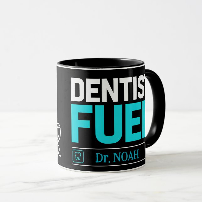 Funny Dentist Fuel Personalised Coffee Mug (Front Right)