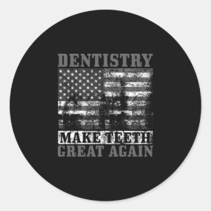 Funny dentist gift for men women dentistry classic round sticker