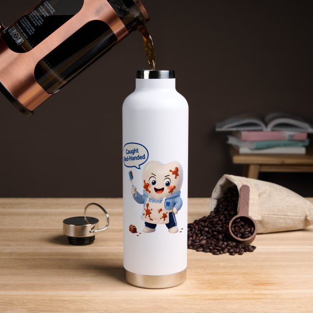 Funny Dentist Humour Chocolate Stainless Water Bot Bottle (Coffee (Rotated))