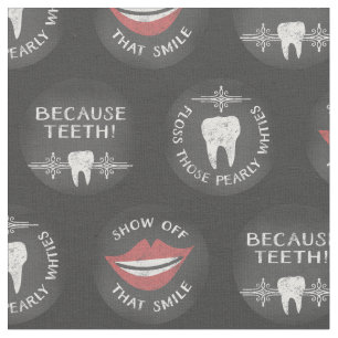 Funny Dentist Pattern - Cute Dental Hygienist Fabric