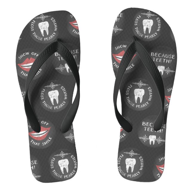 Funny Dentist Pattern - Cute Dental Hygienist Jandals (Footbed)