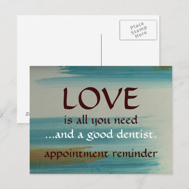 Funny Dentist Santa Fe Turquoise Appointment Postcard (Front/Back)