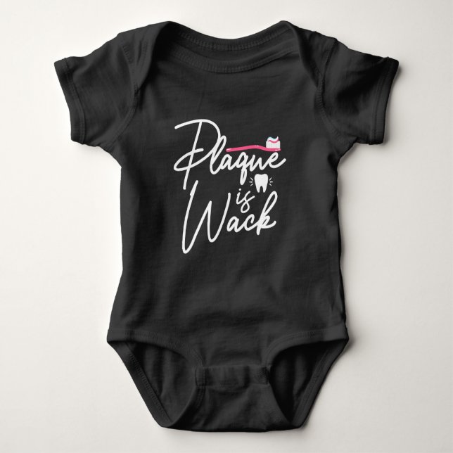 Funny Dentistry Plaque Dental Assistant Baby Bodysuit (Front)