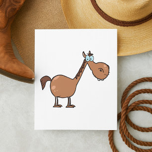 Funny Derpy Horse Silly Brown Stallion Invitation