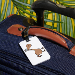 Funny Derpy Horse Silly Brown Stallion Luggage Tag