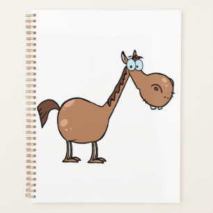 Funny Derpy Horse Silly Brown Stallion Planner
