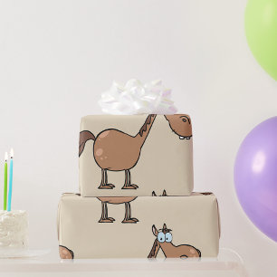 Funny Derpy Horse Silly Brown Stallion Wrapping Paper