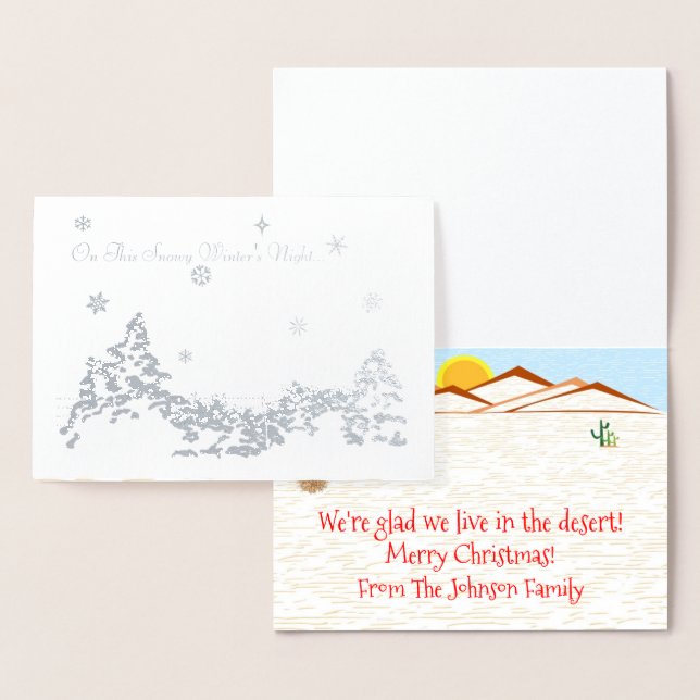 Funny Desert Christmas Foil Card (Display)