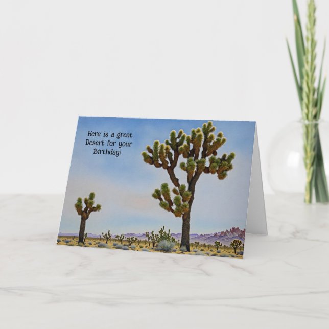 Funny Desert Pun Style Art Birthday Card (Front)
