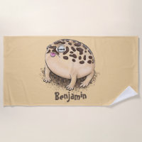 Funny desert rain frog cartoon illustration