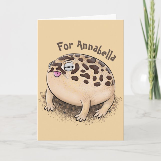 Funny desert rain frog cartoon illustration card (Front)