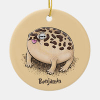 Funny desert rain frog cartoon illustration