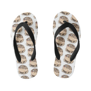 Funny desert rain frog cartoon illustration kid's jandals