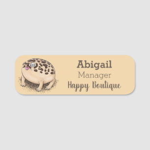 Funny desert rain frog cartoon illustration name tag