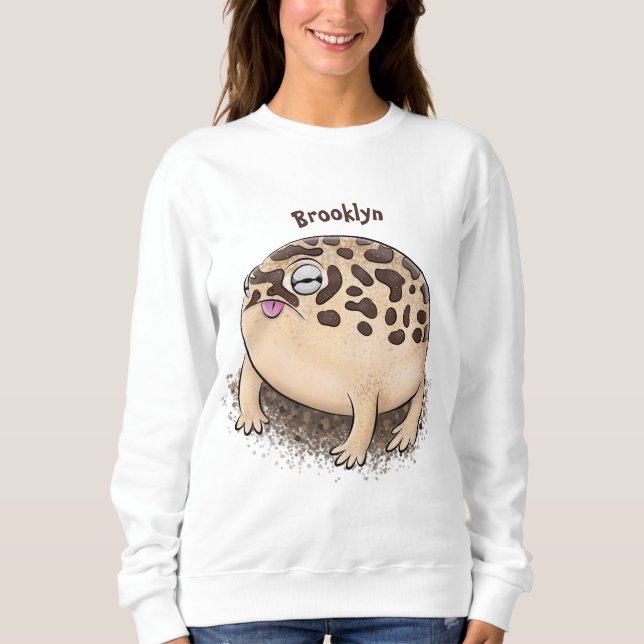 Funny desert rain frog cartoon illustration sweatshirt (Front)