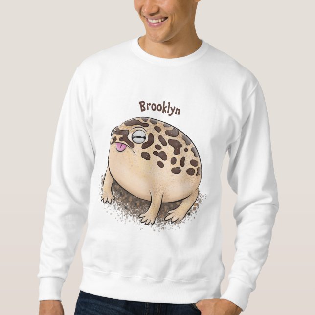 Funny desert rain frog cartoon illustration sweatshirt (Front)