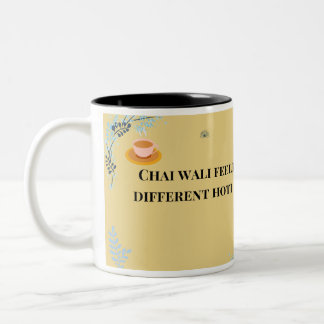 Funny Desi Chai Mug, Pakistani Indian Tea Lover Two-Tone Coffee Mug