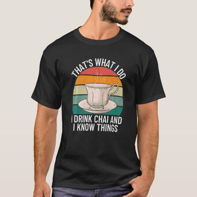 Funny Desi Tea Pakistani Indian Hindi Chai Lover M T-Shirt (Front)