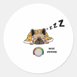 funny desigh of a french bulldog sleeping sticker