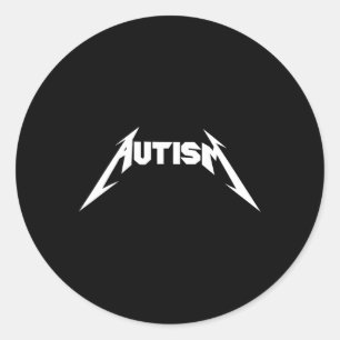 Funny Design Autism Skeleton Meme Metal Rock For M Classic Round Sticker