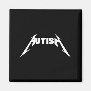 Funny Design Autism Skeleton Meme Metal Rock For M Magnet