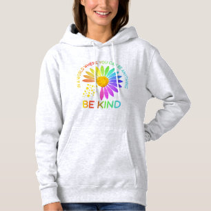 Funny Design Be Kind Sunflower Mum Women Puzzle Pi Hoodie