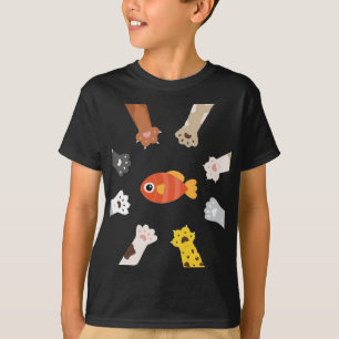 Funny Design Cats Game To Catch Fish T-Shirt