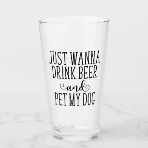 Funny Design For Dog And Beer Lovers Glass
